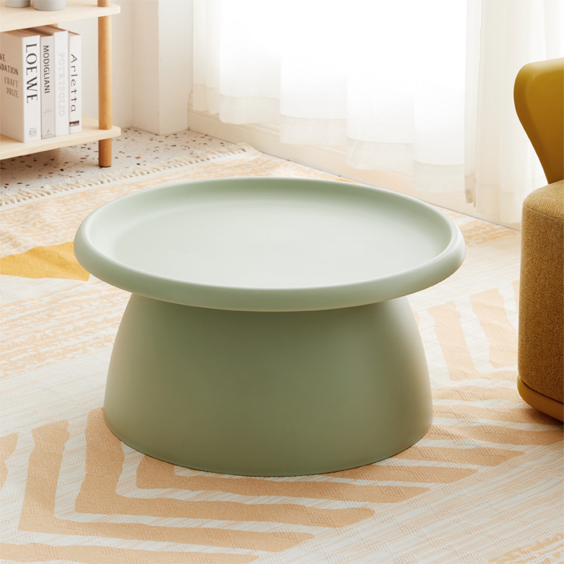Green Round Polypropylene Coffee Table-PP Chair
