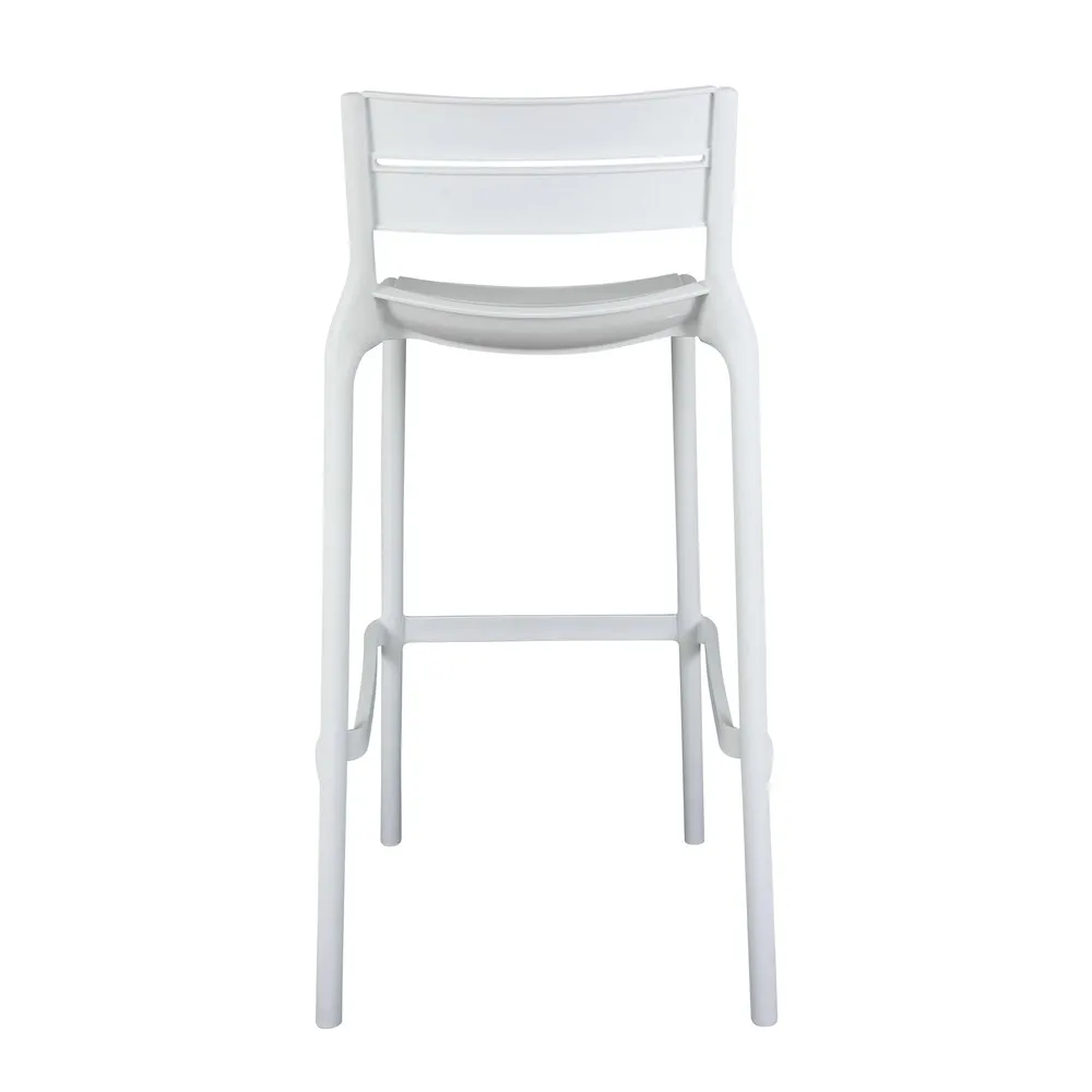 White Plastic Bar Stool – Modern, Stackable & Weather-Resistant Counter Stool for Indoor/Outdoor Use