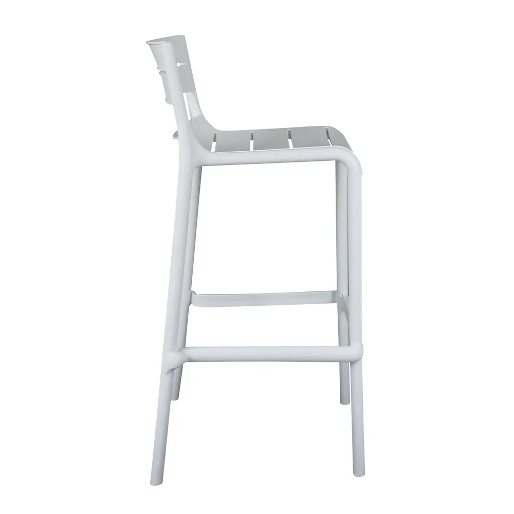 White Plastic Bar Stool – Modern, Stackable & Weather-Resistant Counter Stool for Indoor/Outdoor Use