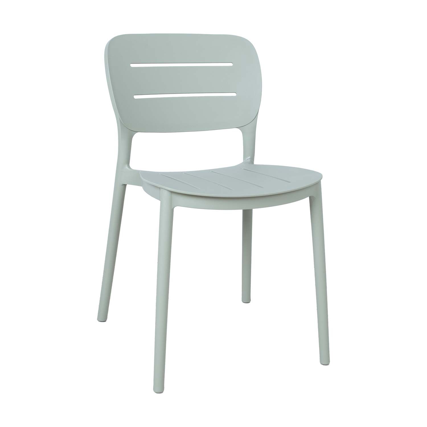 Light Green Armless Polypropylene Chair - Eco-Friendly, Durable & Space-Saving Seating