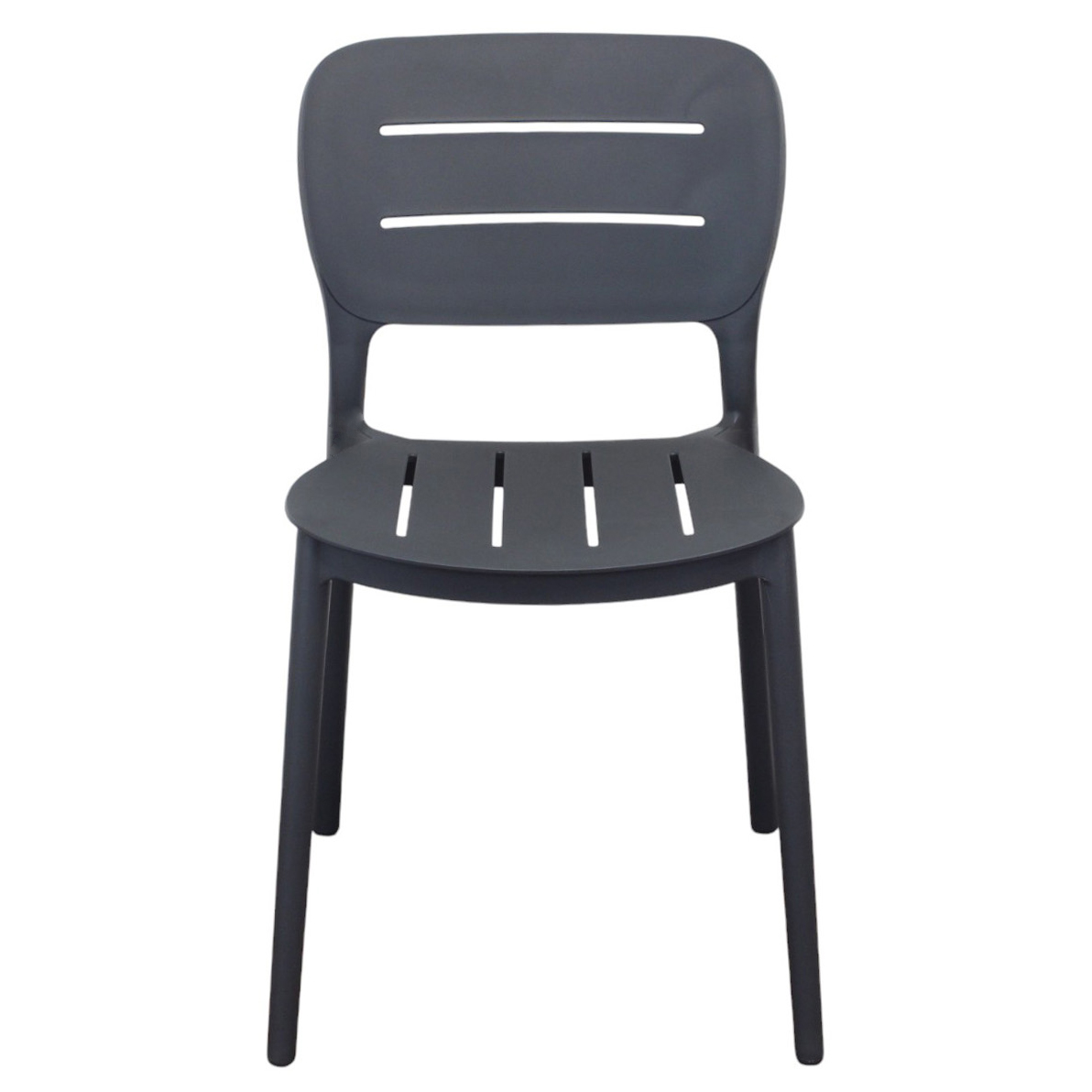 Anthracite Armless Polypropylene Chair - Sleek, Durable & Space-Saving Seating