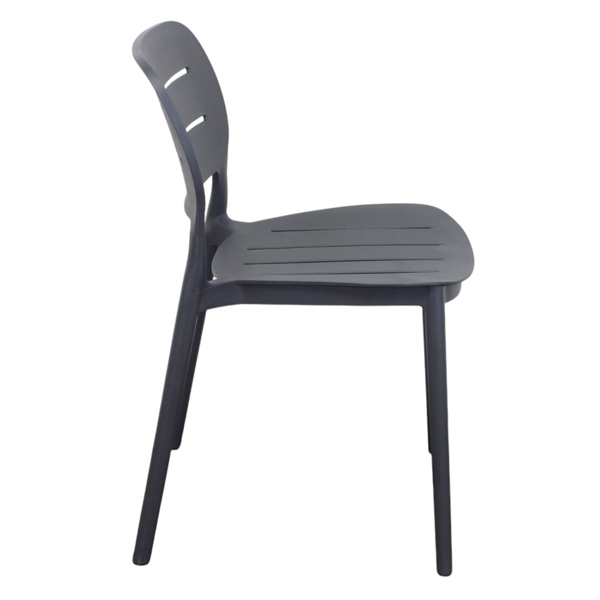 Anthracite Armless Polypropylene Chair - Sleek, Durable & Space-Saving Seating