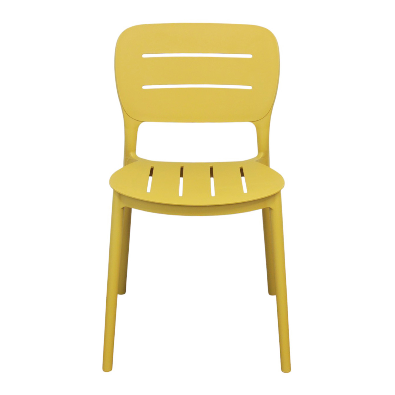 Yellow Armless Polypropylene Chair - Bright, Durable & Space-Saving Seating