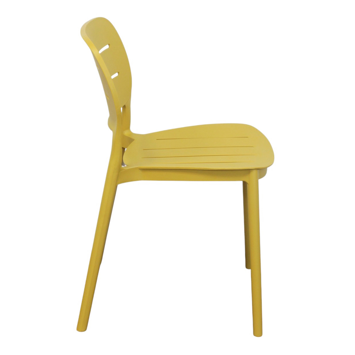 Yellow Armless Polypropylene Chair - Bright, Durable & Space-Saving Seating