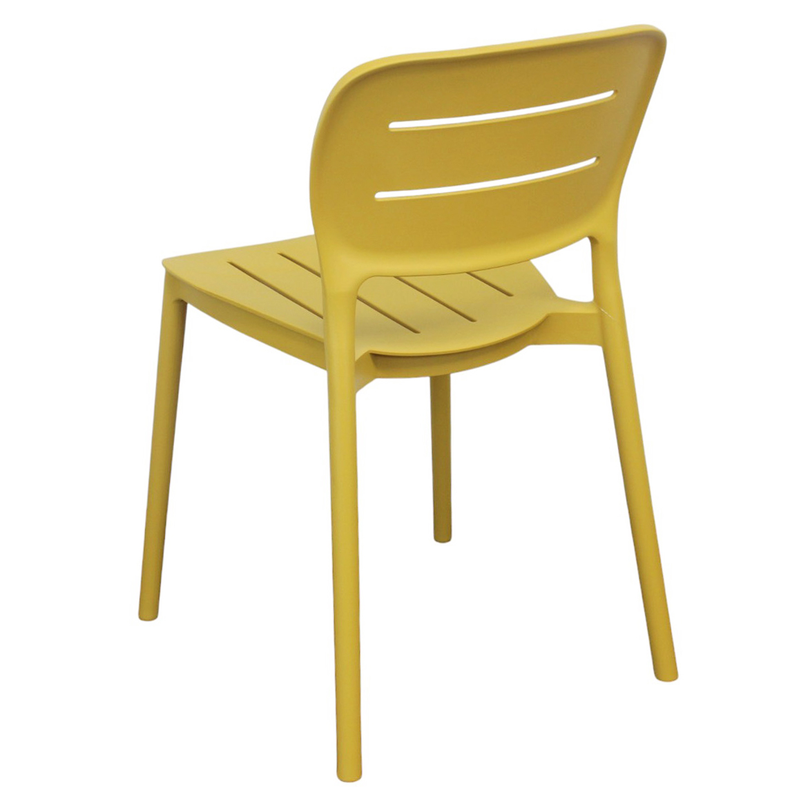 Yellow Armless Polypropylene Chair - Bright, Durable & Space-Saving Seating