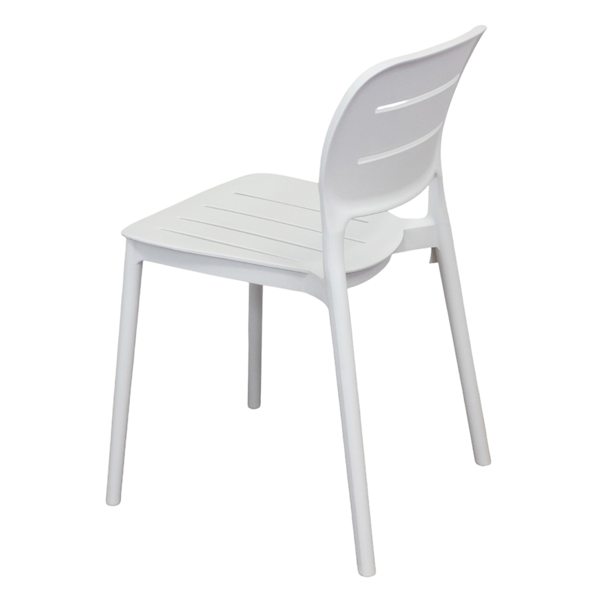 White Polypropylene Stackable Armless Chairs, Commercial-Grade Dining Chairs for Restaurants, Events & Home Use-PP Chair