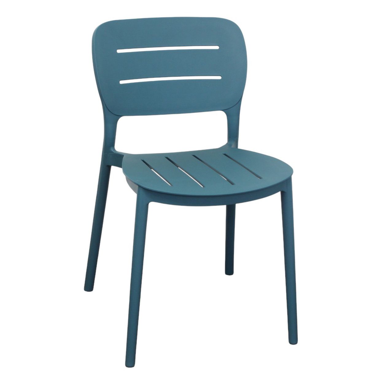 Navy Blue Polypropylene Stackable Armless Chairs