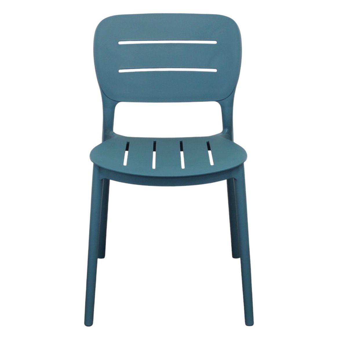 Navy Blue Polypropylene Stackable Armless Chairs