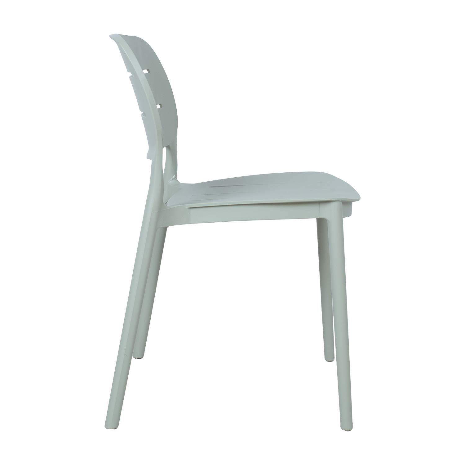 Light Green Armless Polypropylene Chair - Eco-Friendly, Durable & Space-Saving Seating