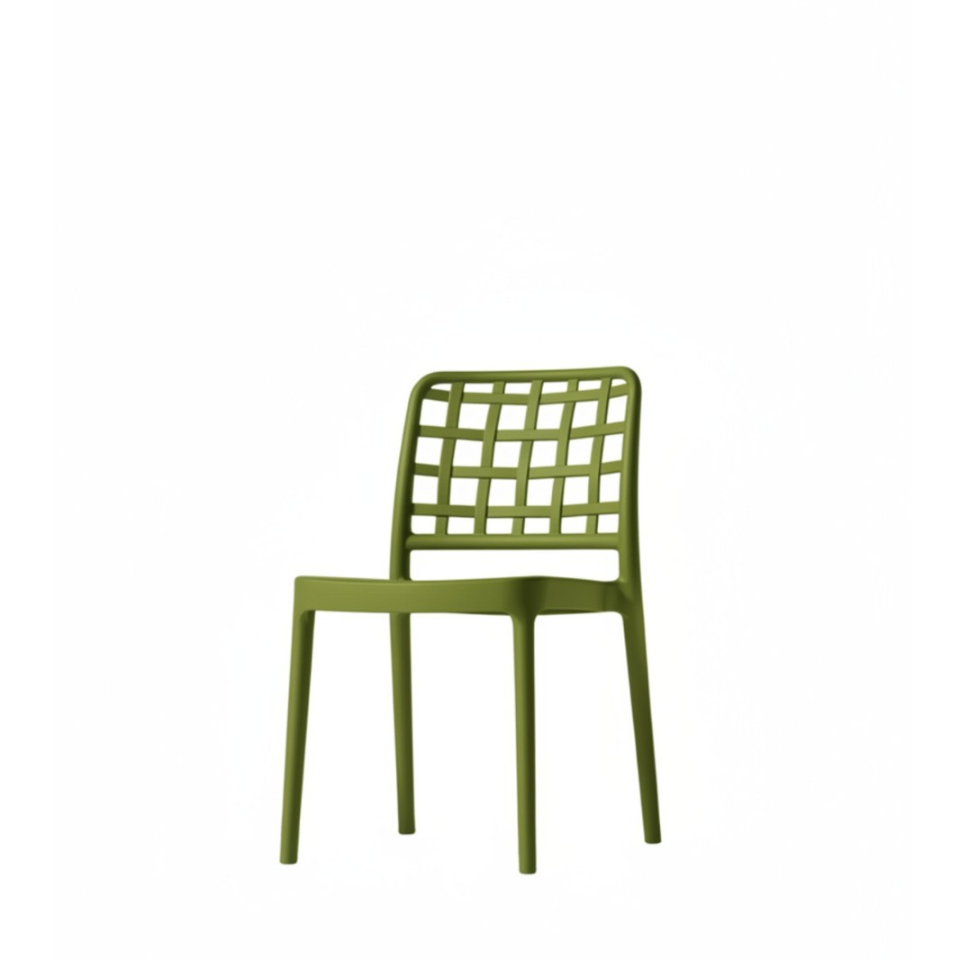Modern PP Plastic Dining Chair with Woven Backrest for Restaurant & Outdoor Use