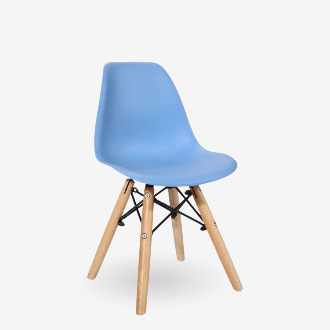 Kids Eames Style PP Plastic Chair with Wood Legs - Modern Children's Dining & Study Chair