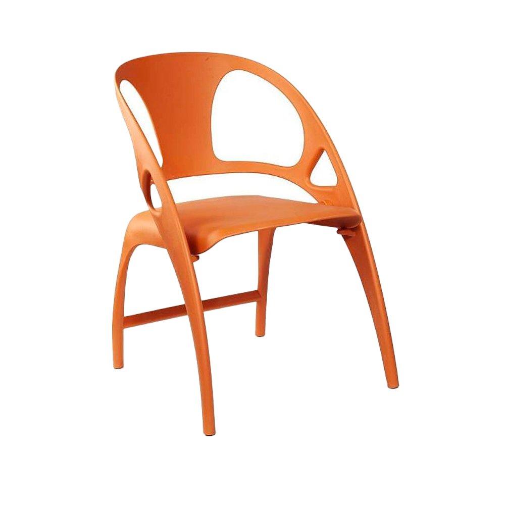Orange Foldable Polypropylene Armchair - Vibrant & Space-Saving Seating Solution