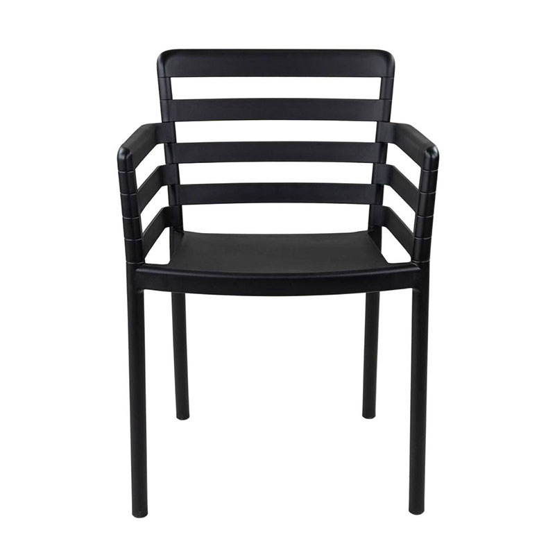 Black Plastic Outdoor Armchair-PP Chair