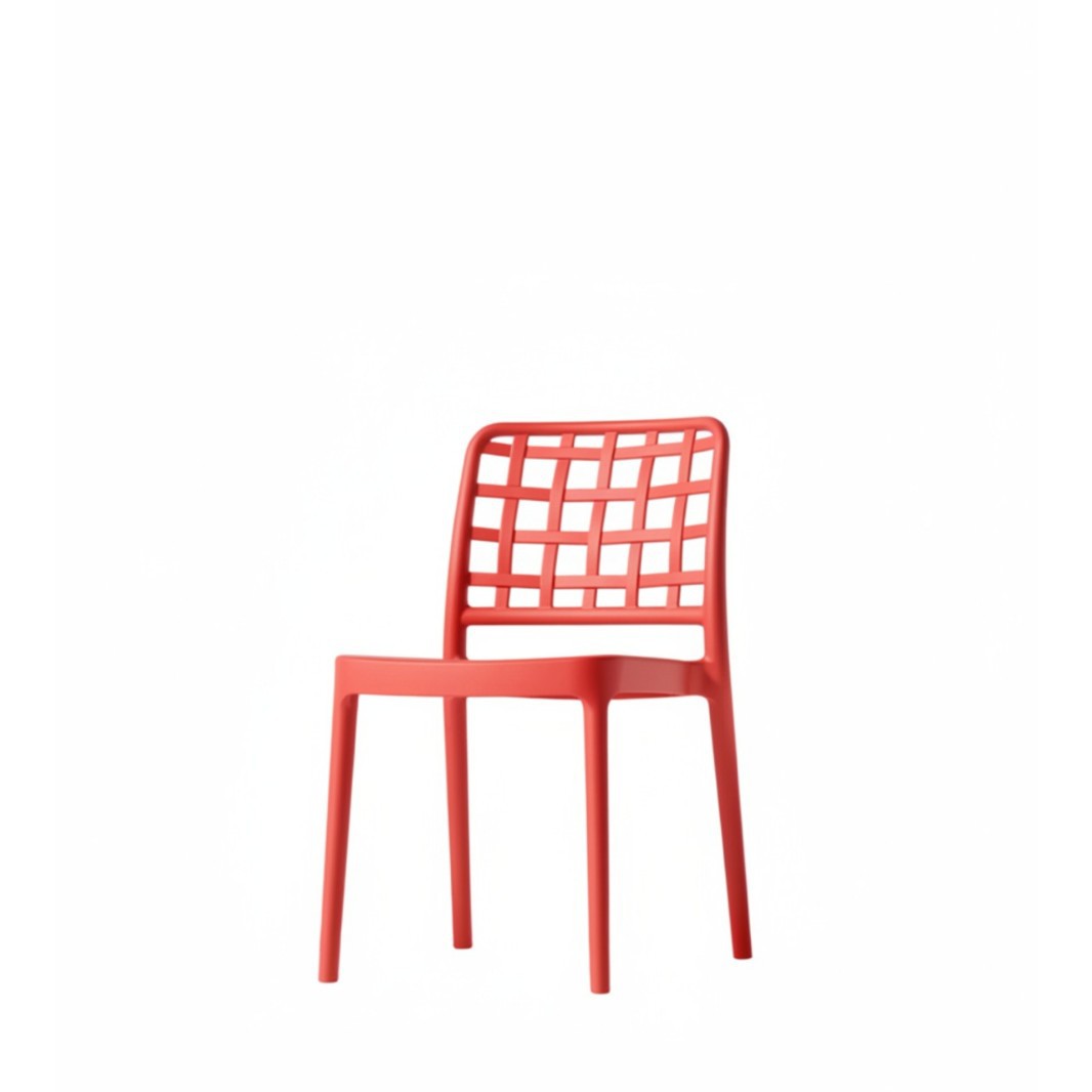Modern PP Plastic Dining Chair with Woven Backrest for Restaurant & Outdoor Use