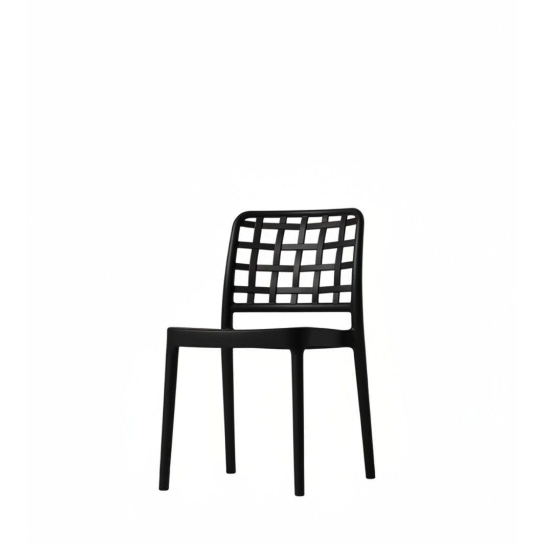Modern PP Plastic Dining Chair with Woven Backrest for Restaurant & Outdoor Use
