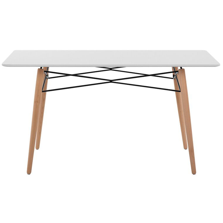 Rectangle MDF Dining Table With Wood Feet-PP Chair