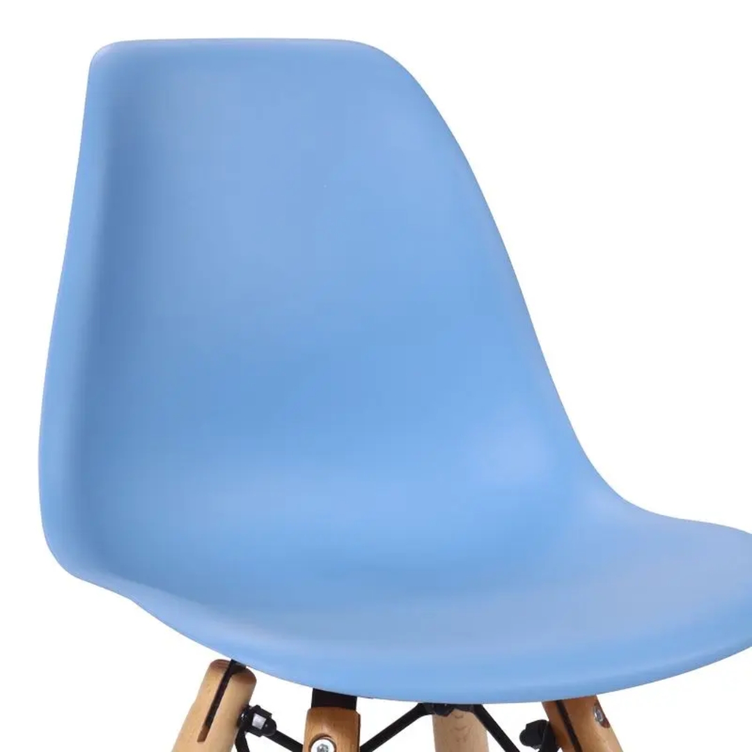 Kids Eames Style PP Plastic Chair with Wood Legs - Modern Children's Dining & Study Chair