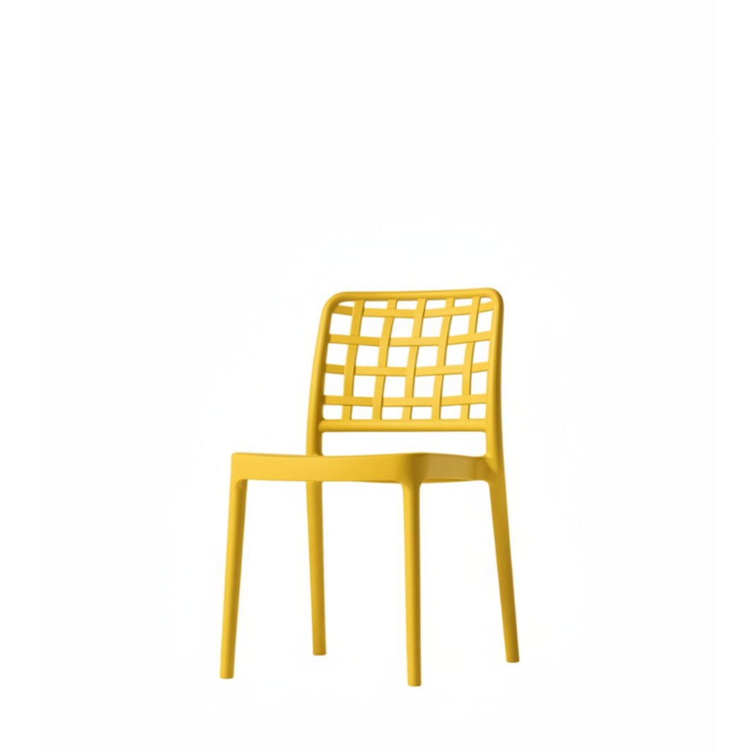 Modern PP Plastic Dining Chair with Woven Backrest for Restaurant & Outdoor Use
