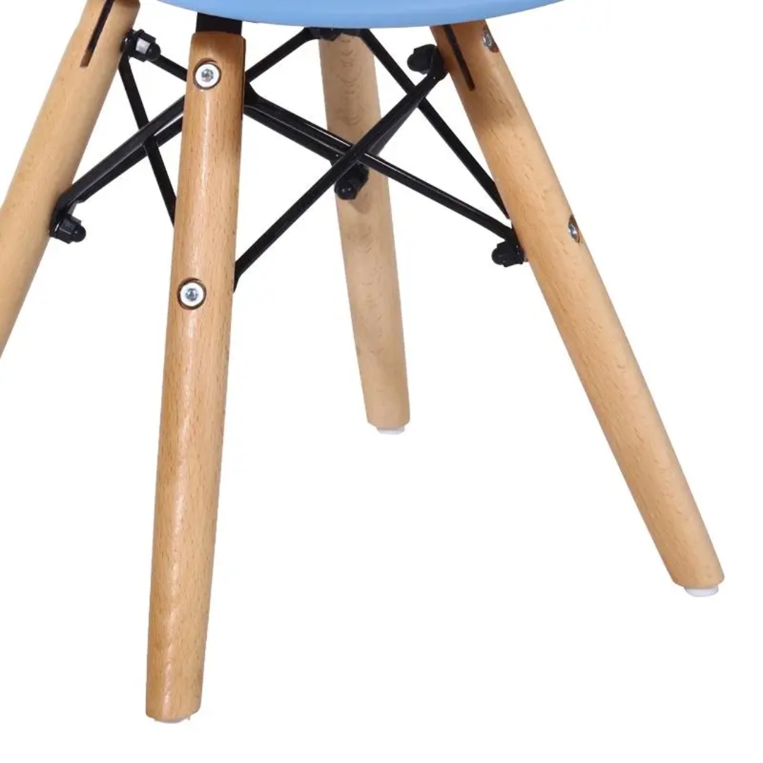 Kids Eames Style PP Plastic Chair with Wood Legs - Modern Children's Dining & Study Chair