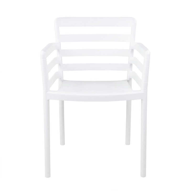 White Plastic Outdoor Armchair-PP Chair