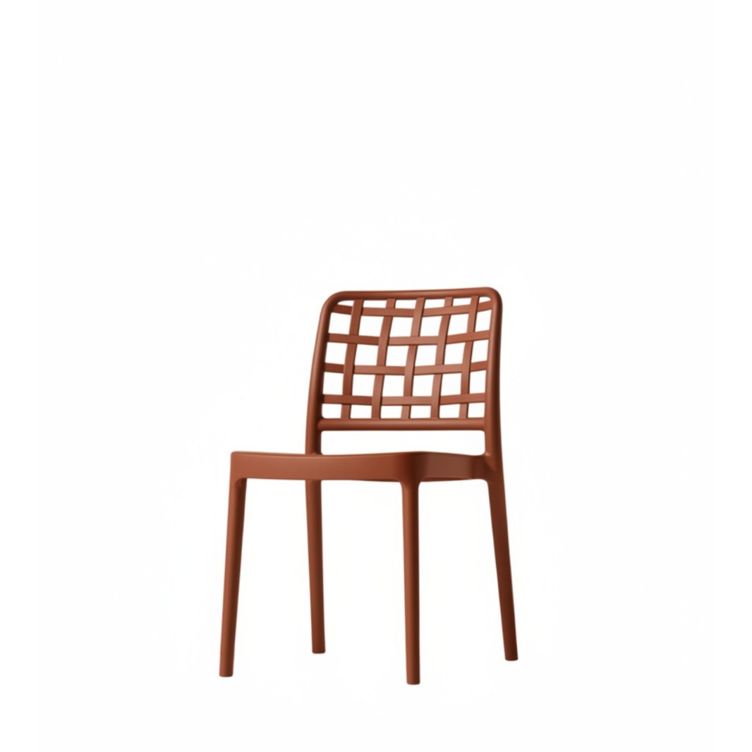 Modern PP Plastic Dining Chair with Woven Backrest for Restaurant & Outdoor Use