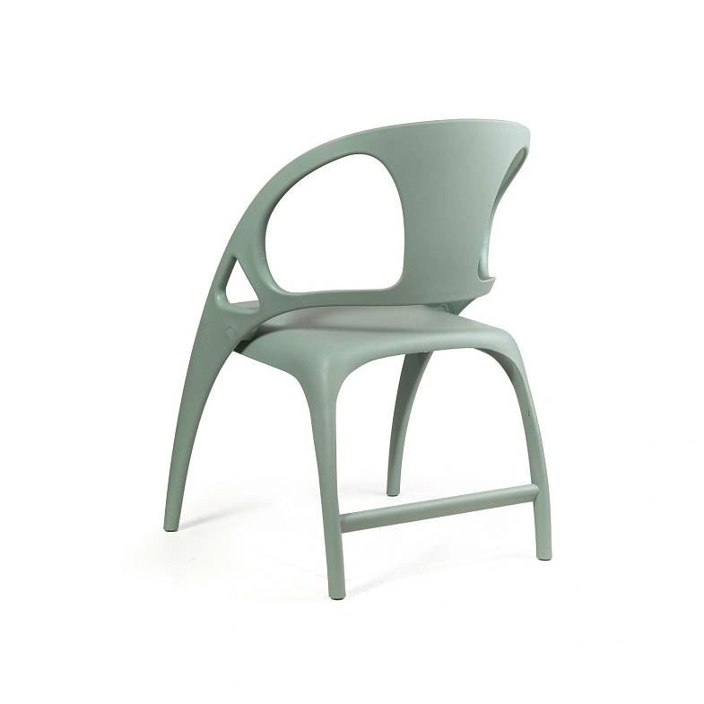 Green Foldable Polypropylene Armchair - Portable & Space-Saving Chair with Arms