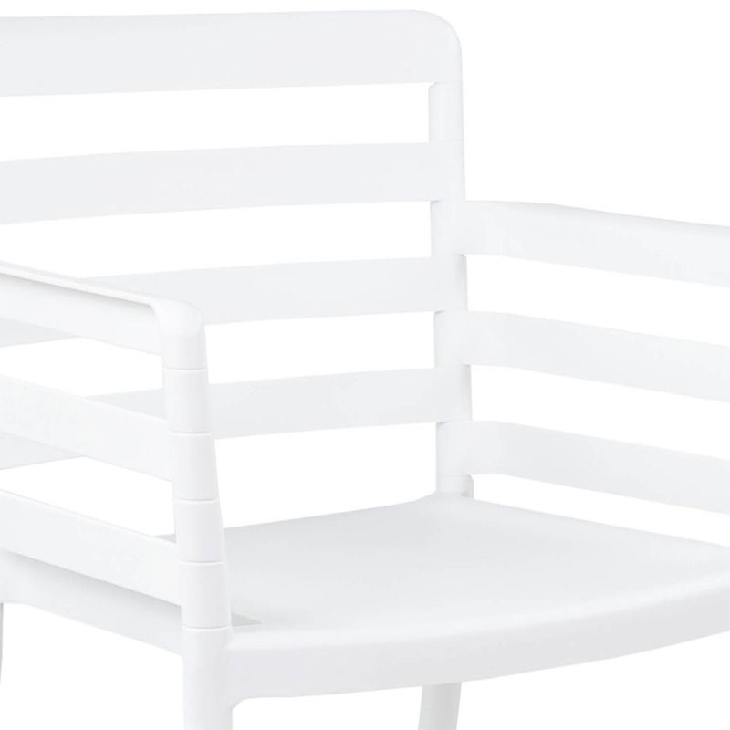 White Plastic Outdoor Armchair-PP Chair