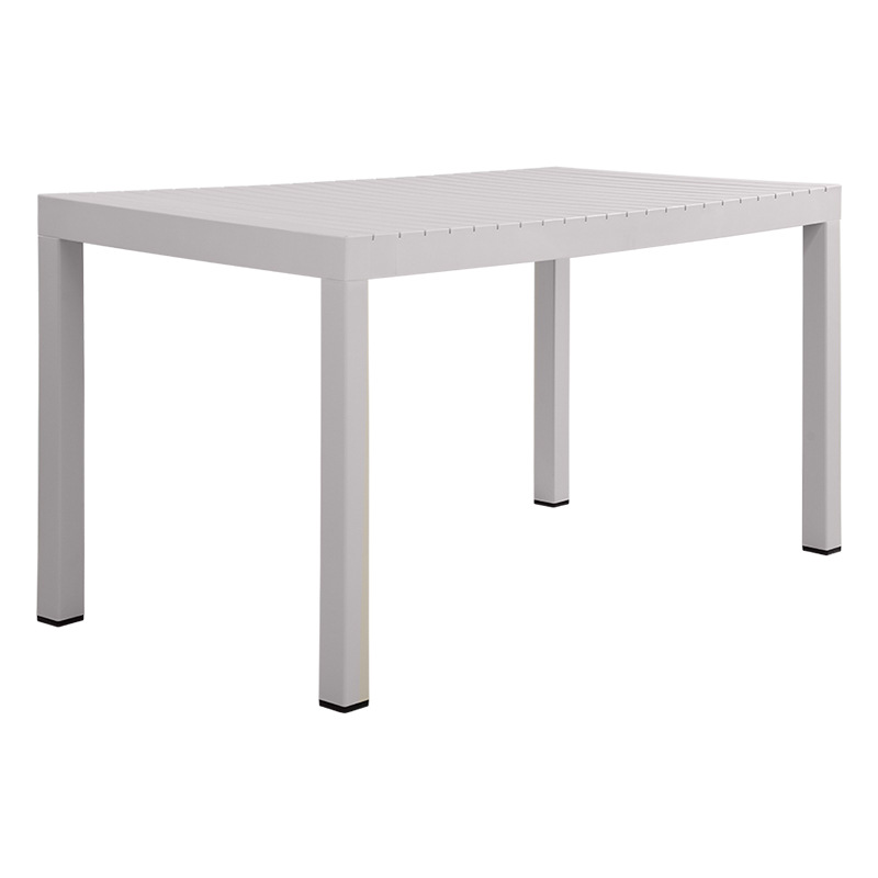 Rectangular Outdoor Patio Dining Table, Full PP Plastic Tabletop & Legs
