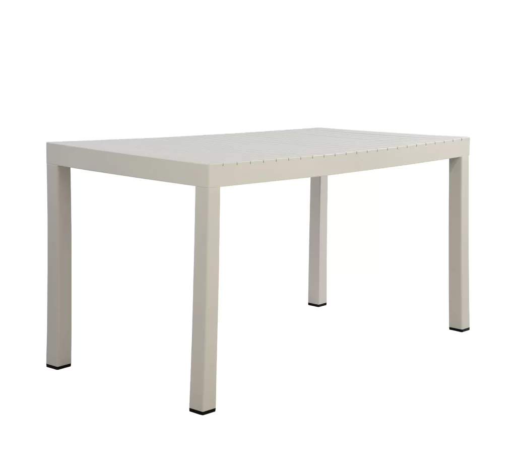 Rectangular Outdoor Patio Dining Table, Full PP Plastic Tabletop & Legs