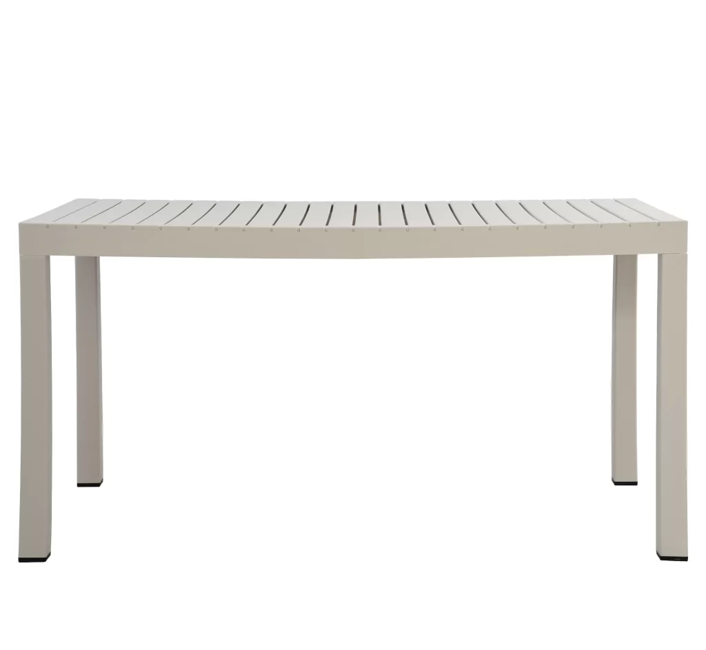 Rectangular Outdoor Patio Dining Table, Full PP Plastic Tabletop & Legs