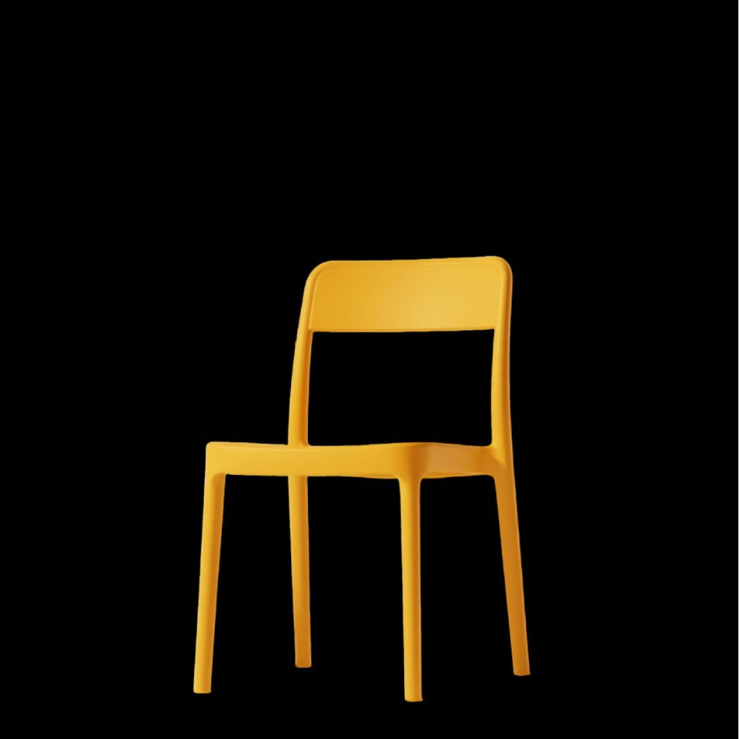 Modern PP Plastic Dining Chair with Curved Backrest for Restaurant & Commercial Use