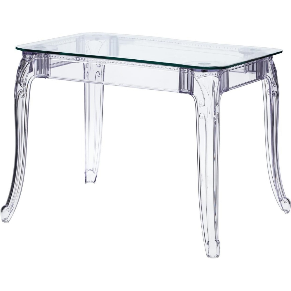 Clear Tempered Glass Top Dining Table-PP Chair