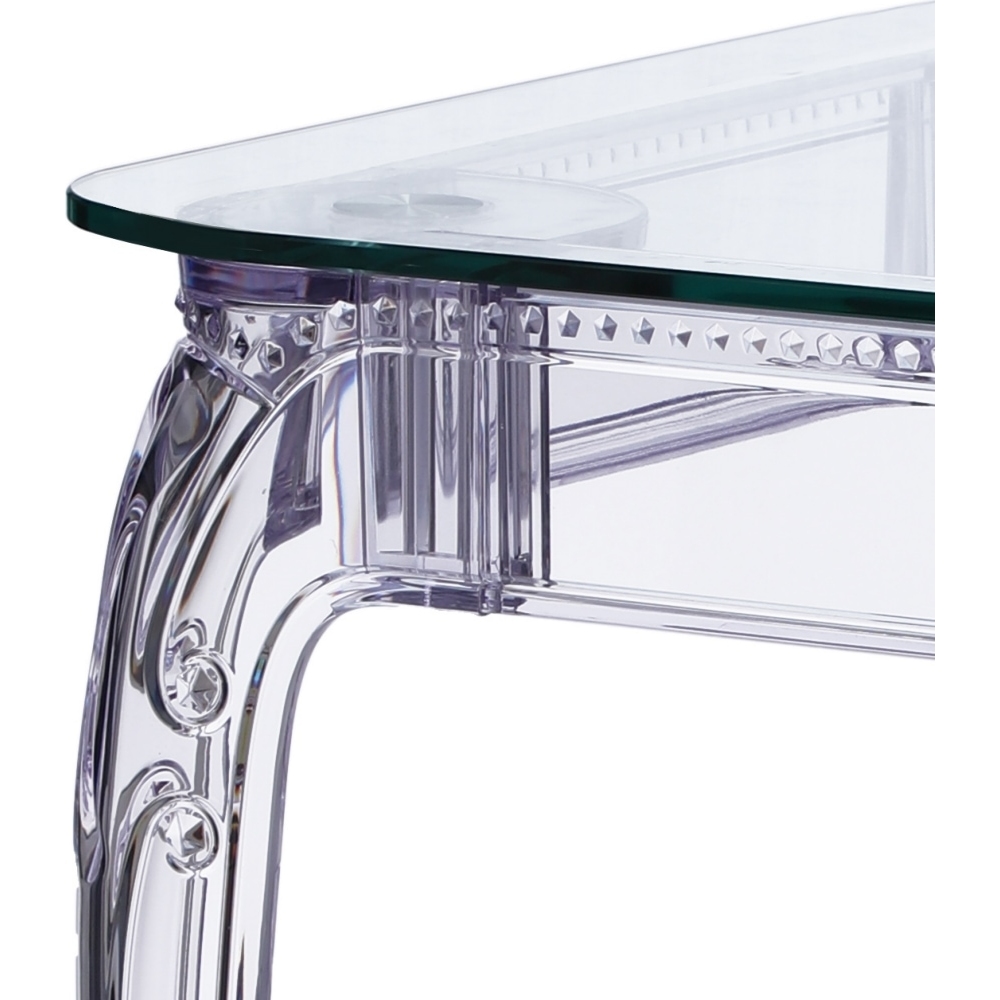 Clear Tempered Glass Top Dining Table-PP Chair
