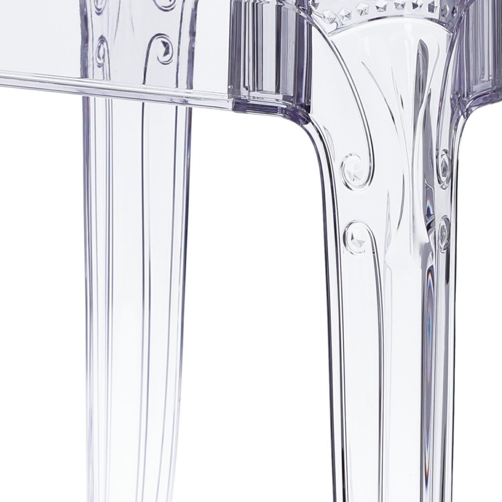 Clear Tempered Glass Top Dining Table-PP Chair