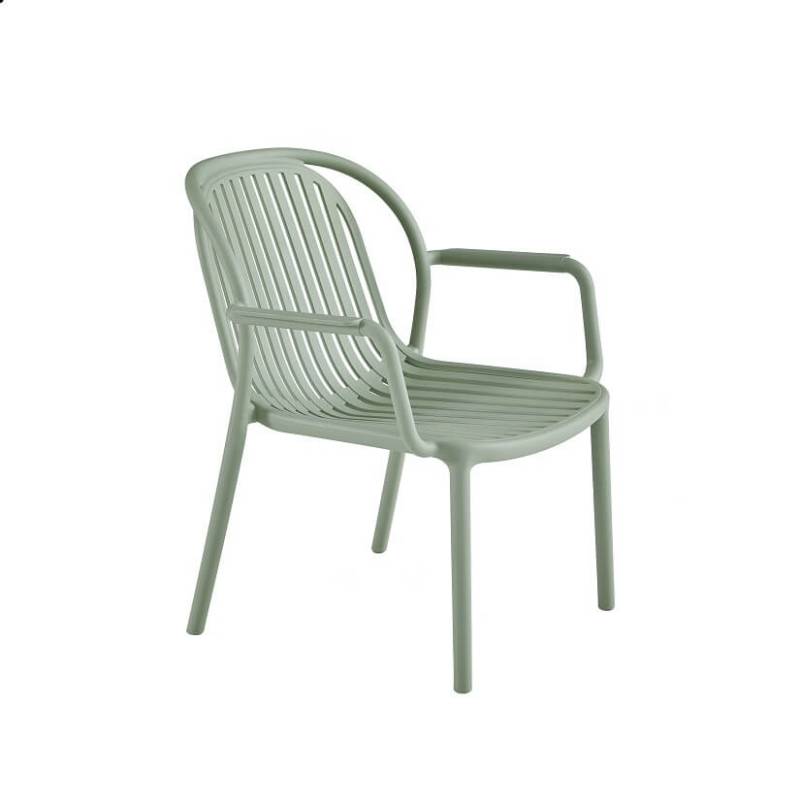 Mint Green Polypropylene Outdoor Lounge Armchair – Refreshing & Durable All-Weather Relaxation Chair