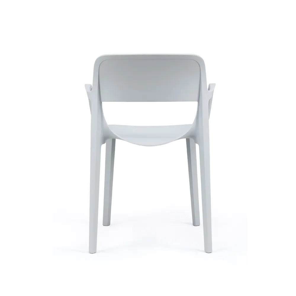 Light Grey Plastic Chair With Armrest