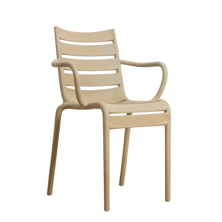 Taupe Polypropylene Chair With Armrests