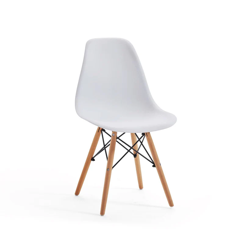 Modern Plastic Chair with Solid Beech Wood Legs | Nordic Style Dining Chair Manufacturer & Wholesale Supplier