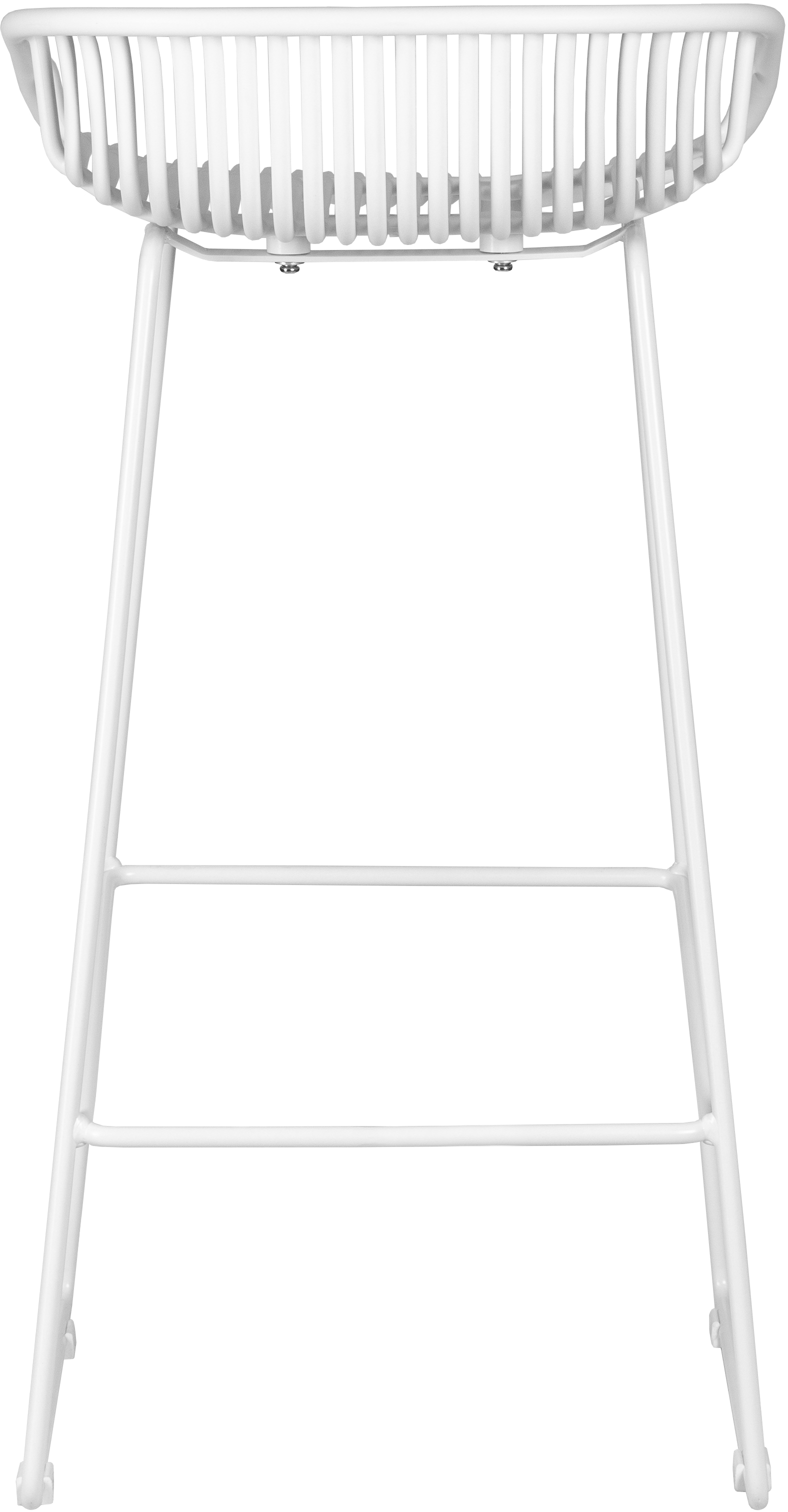 Short Back White Polypropylene Bar Chair With Footrest-PP Chair