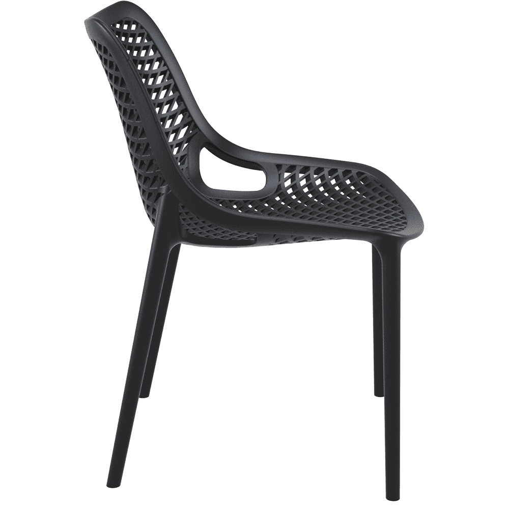 Air Chair Dining Outdoor Stackable Polypropylene Black-PP Chair