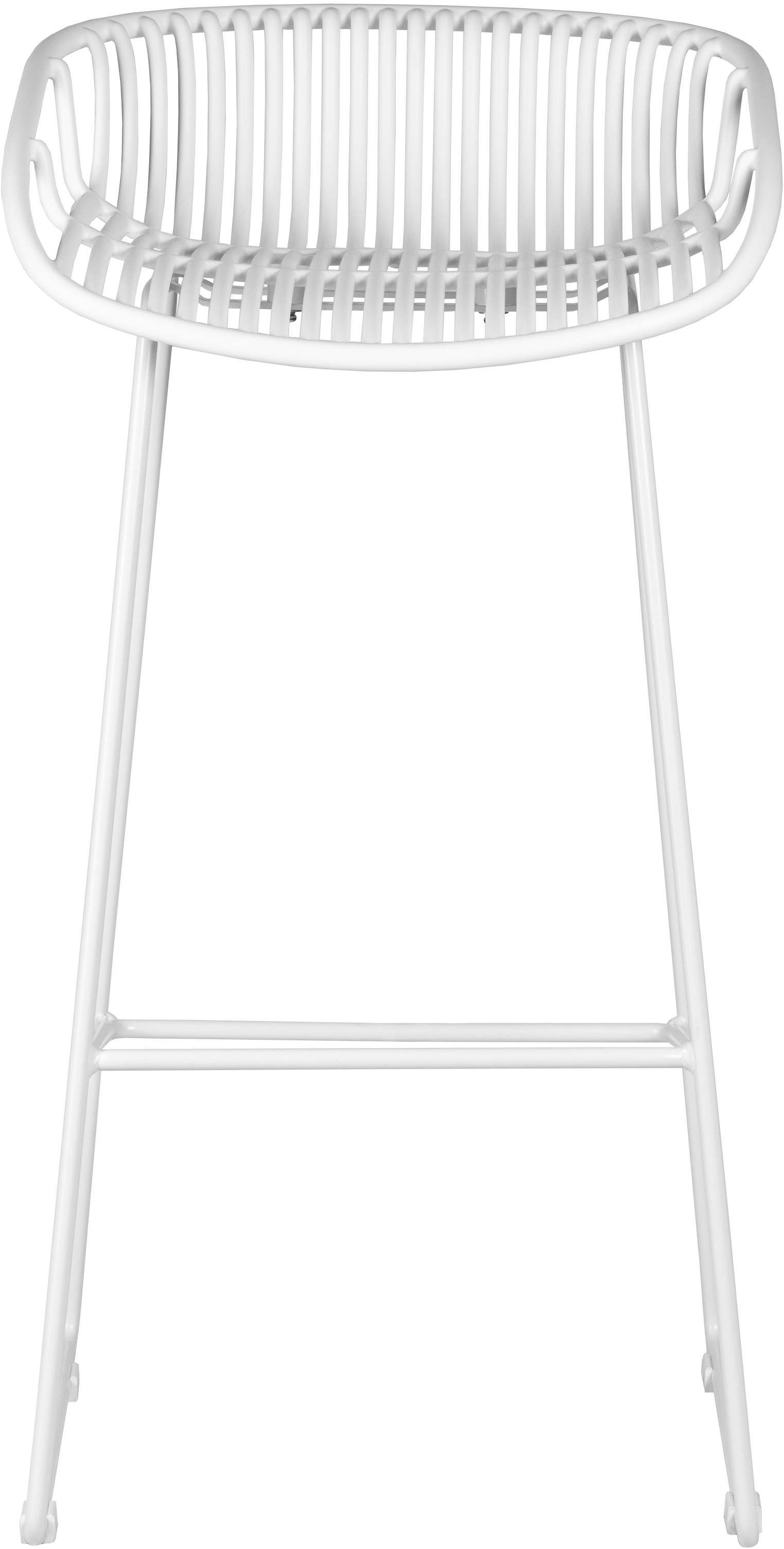 Short Back White Polypropylene Bar Chair With Footrest-PP Chair