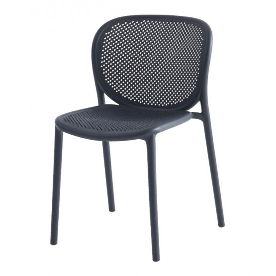 Commercial Stackable Perforated PP Dining Chair One Piece Injection Molded Armless Plastic Chair for Cafe Hotel Restaurant Patio Wholesale
