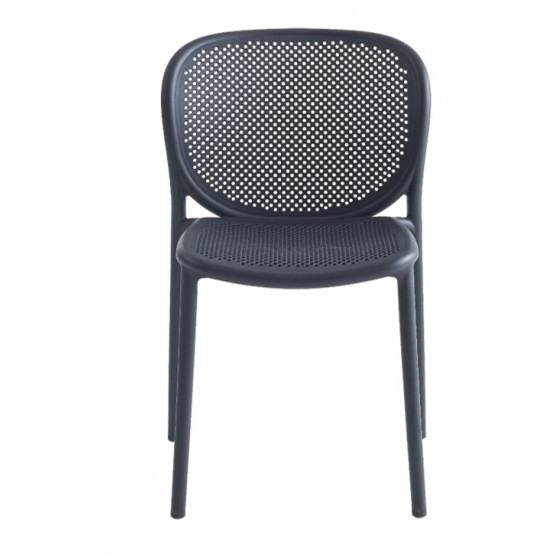 Commercial Stackable Perforated PP Dining Chair One Piece Injection Molded Armless Plastic Chair for Cafe Hotel Restaurant Patio Wholesale