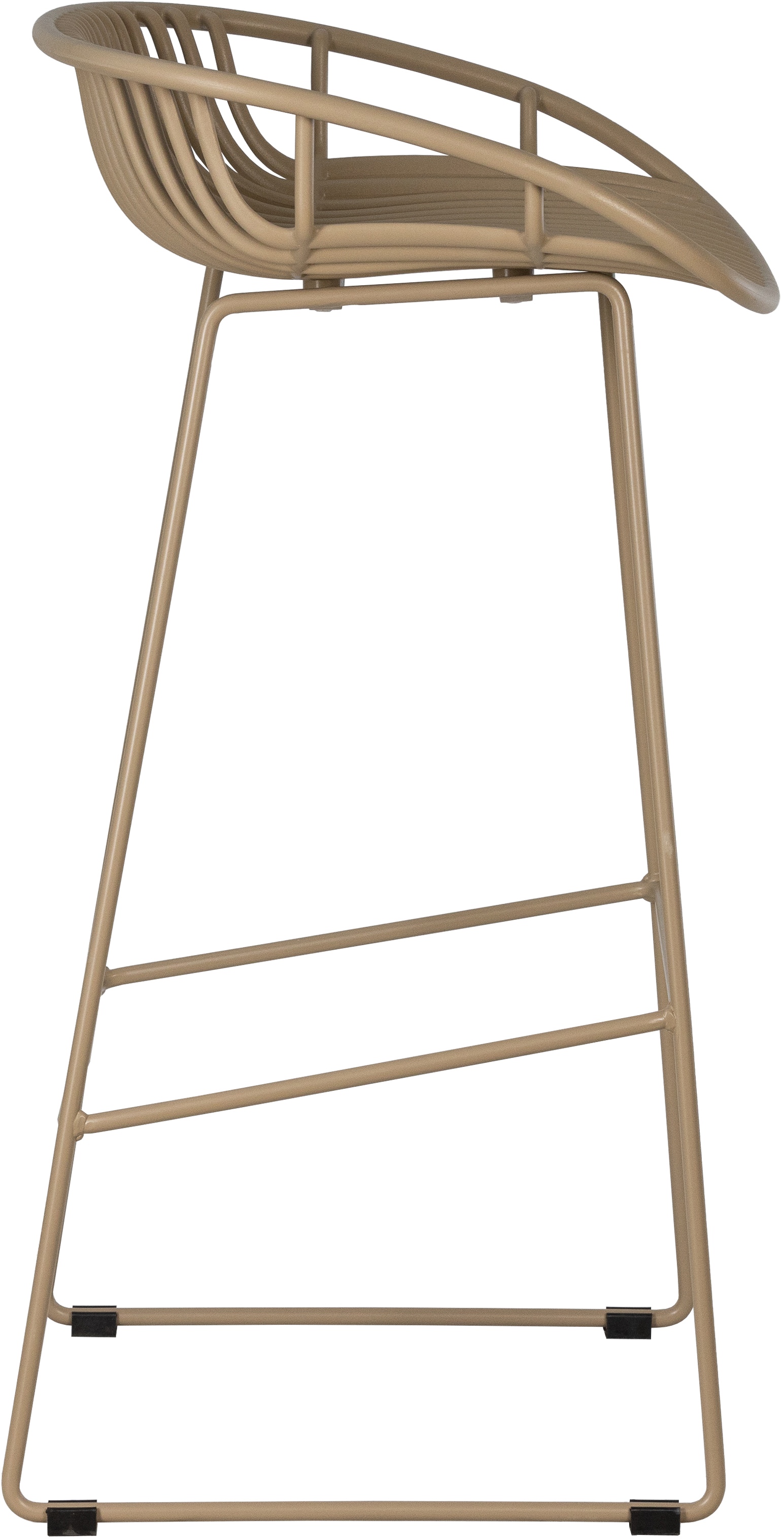 Short Back Taupe Polypropylene Bar Chair With Footrest-PP Chair