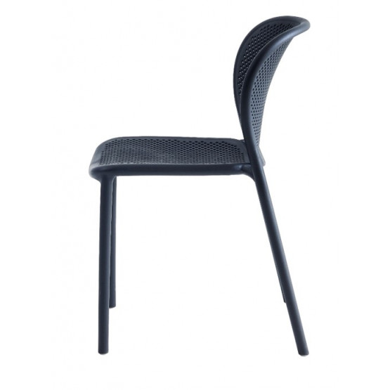 Commercial Stackable Perforated PP Dining Chair One Piece Injection Molded Armless Plastic Chair for Cafe Hotel Restaurant Patio Wholesale