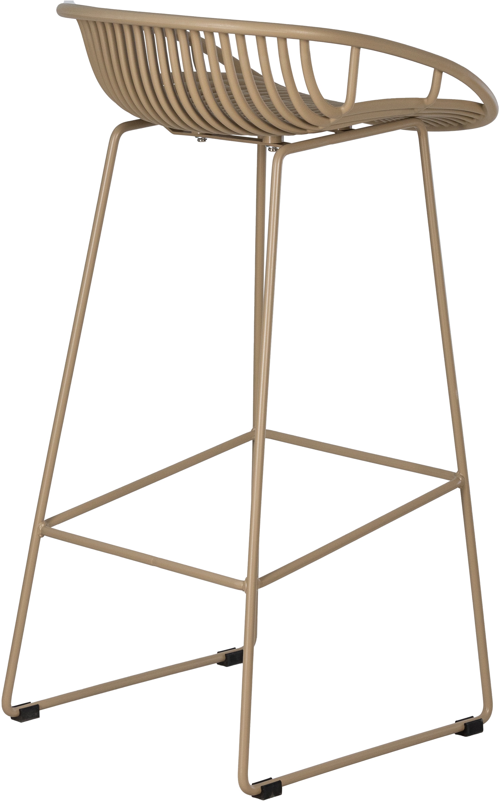 Short Back Taupe Polypropylene Bar Chair With Footrest-PP Chair