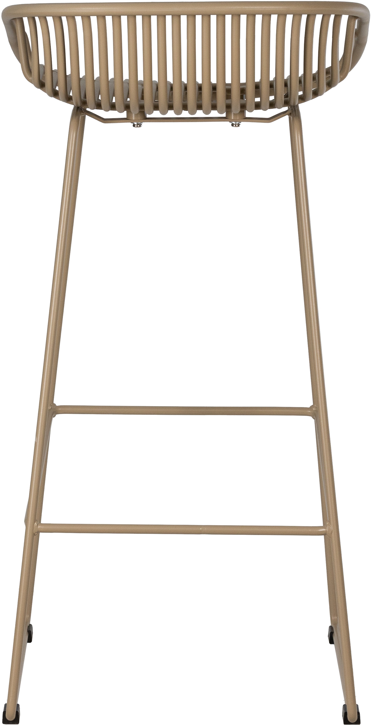 Short Back Taupe Polypropylene Bar Chair With Footrest-PP Chair