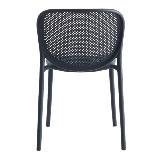 Commercial Stackable Perforated PP Dining Chair One Piece Injection Molded Armless Plastic Chair for Cafe Hotel Restaurant Patio Wholesale