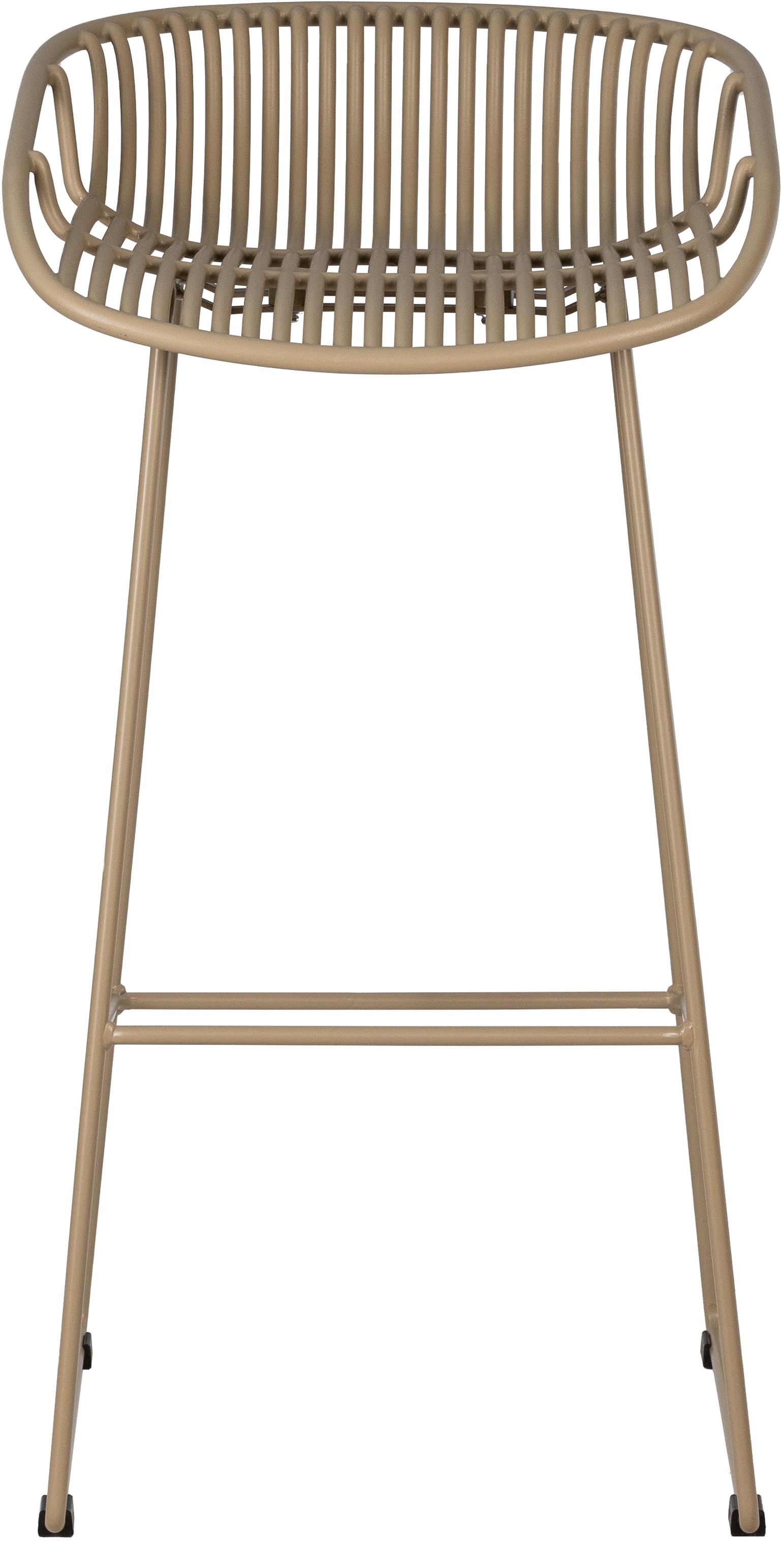 Short Back Taupe Polypropylene Bar Chair With Footrest-PP Chair