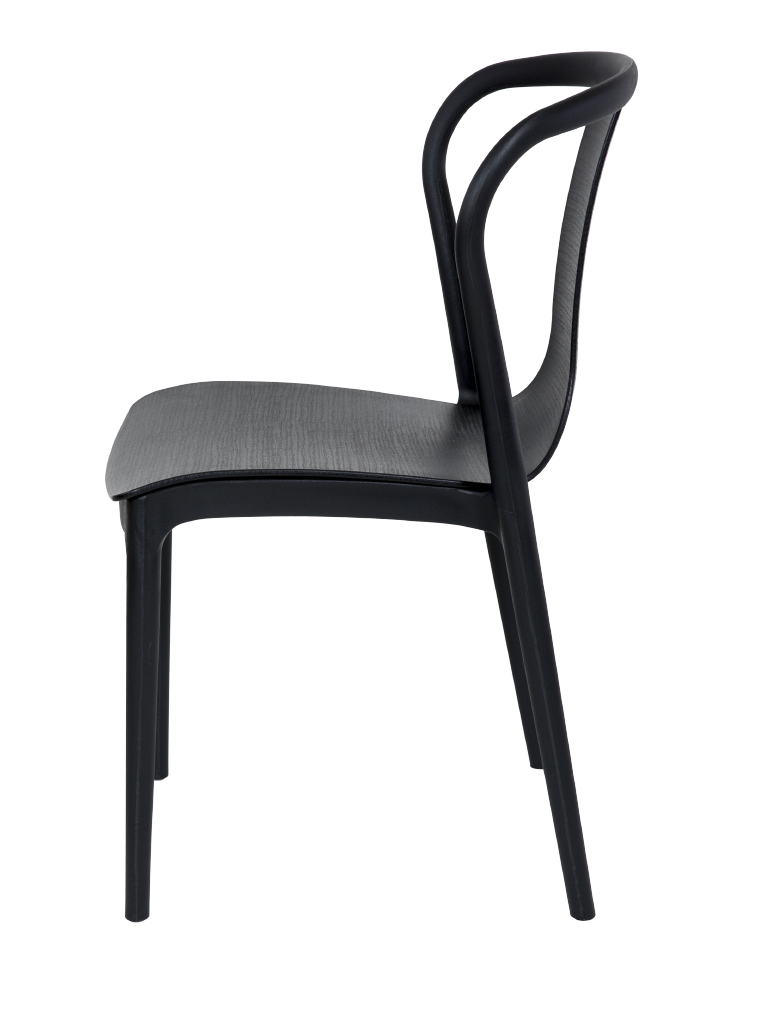 Black Plastic Cafe Chair